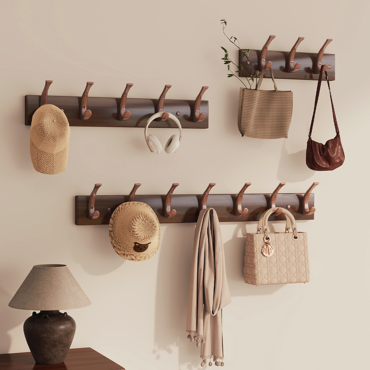 挂衣架墙上壁挂免打孔门后挂钩卧室玄关入户多功能不占空间衣帽架