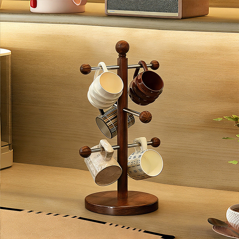 杯架桌面家用创意实木杯子收纳置物架高级感轻奢沥水倒挂马克杯架,住宅家具,搁板/置物架/家用陈列架,淘宝优惠券,粉丝福利购,淘宝优惠卷