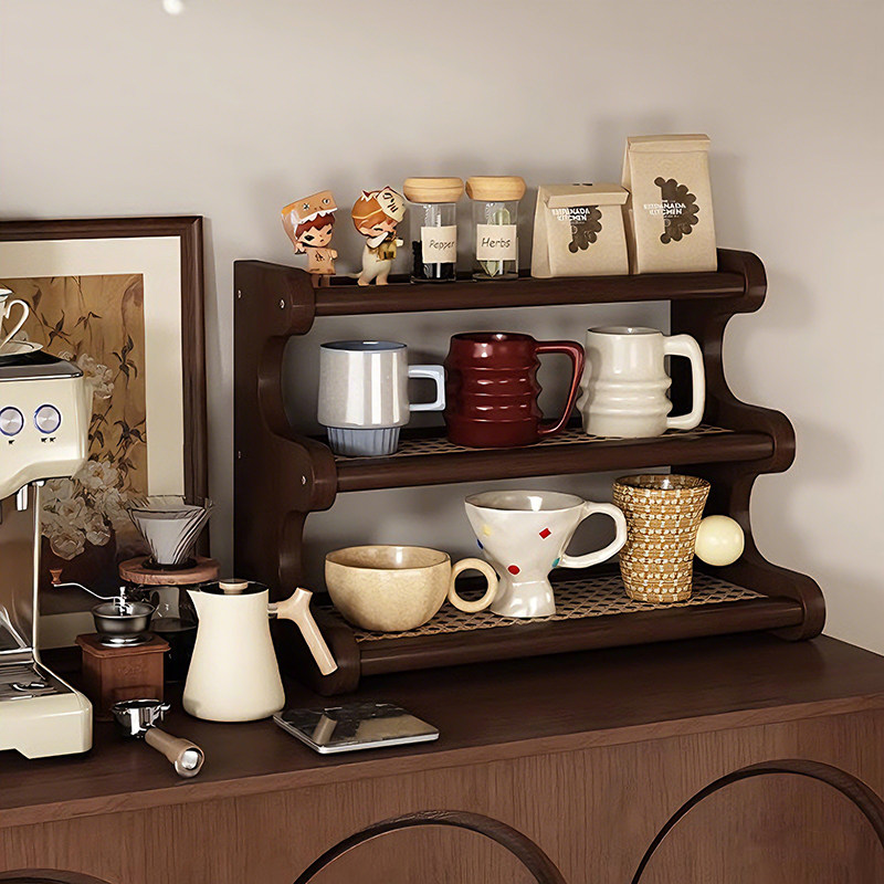实木杯架杯子收纳置物架桌面餐边柜水杯咖啡杯餐桌台面收纳水杯架,住宅家具,搁板/置物架/家用陈列架,淘宝优惠券,粉丝福利购,淘宝优惠卷