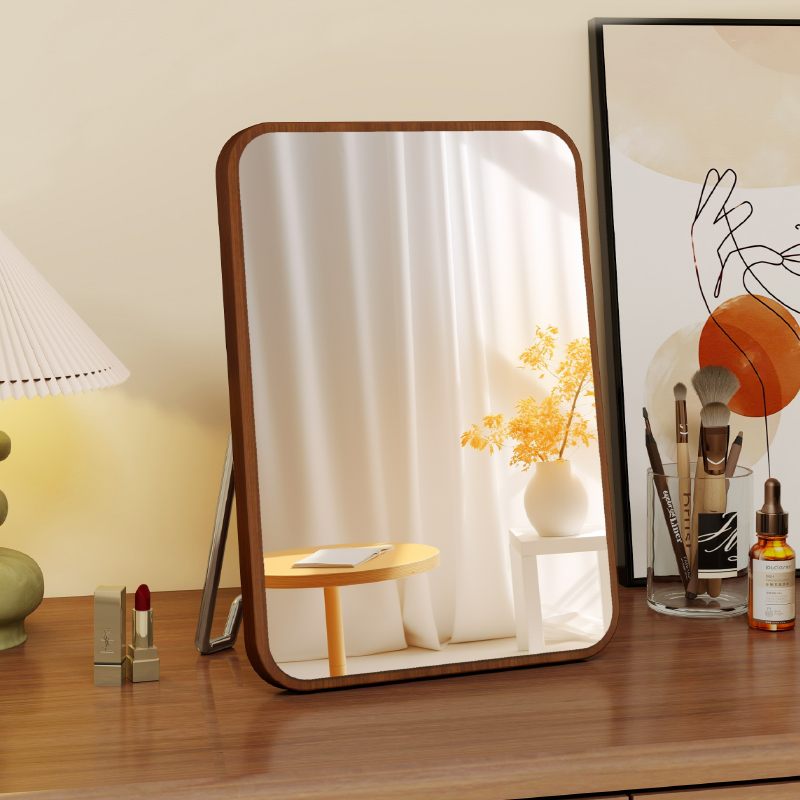 台式桌面木质化妆镜梳妆镜