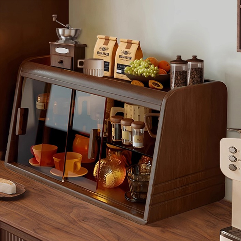 实木杯架杯子收纳置物架中式桌面餐边柜水杯咖啡杯餐桌台面收纳柜