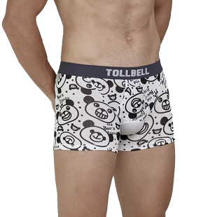 TOLLBELL枪弹分离潮男内裤双仓卡通印花小熊U凸囊袋纯棉平角向上