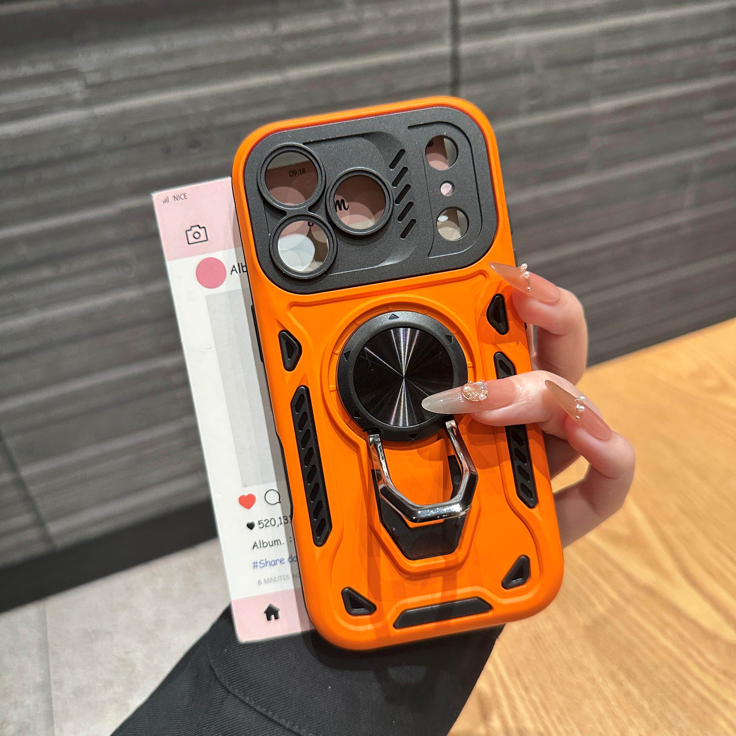 星宇橙指环扣旋转支架适用苹果17promax手机壳新款iphone16保护套小众13全包防摔Air高级感男15pro爆款14创意