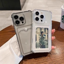 透明卡套diy放打印照片适用苹果16简约14promax手机壳11新款iphone13情侣男女款硅胶防摔xr高级感软12保护78p