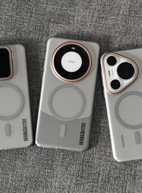 钛灰色柔纱高级感轻奢适用小米15手机壳14/13华为mate80/60磁吸K80磨砂肤感nova12荣耀Magic7pro网红ins风薄+