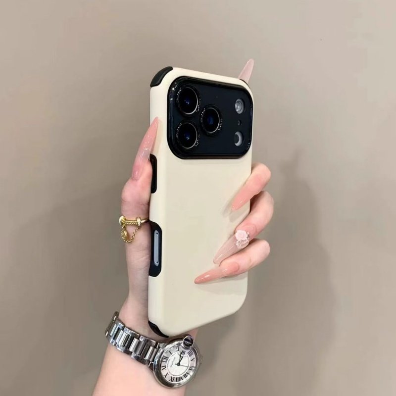 高级感纯色二合一适用于iPhone16pro手机壳高颜值苹果17ProMax小众14新款13保护套15promax白色防摔16全包12