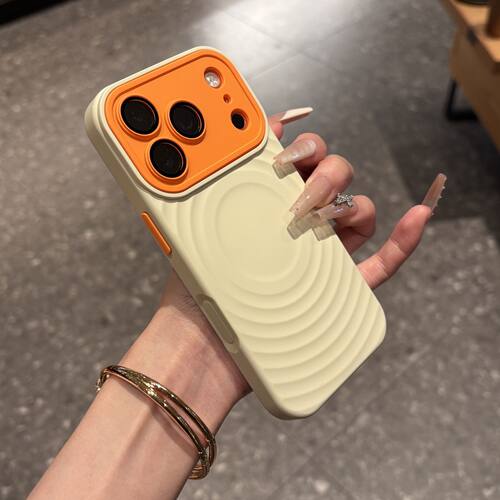 ins撞色磁吸液态硅胶苹果壳