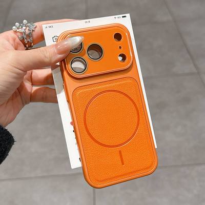 ins高级秒变17pro荔枝皮纹手机壳