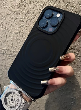 爆款液态硅胶波漾MagSafe磁吸适用苹果15promax手机壳红色iPhone14女高级感13pro纯色12简约14pro全包11软壳