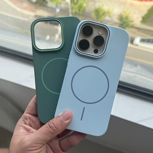 12mini硬外套肤感磨砂薄 14plus大孔13 细圈磁吸柔润适用苹果16Promax手机壳iPhone15 极简文艺新色Beats同款