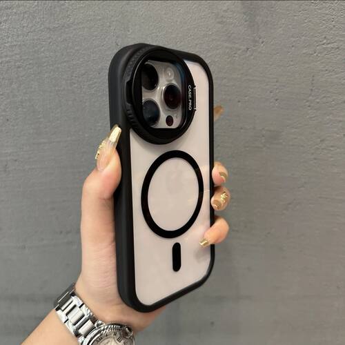 创意翻盖护镜支架适用iPhone15pro苹果13手机壳14ProMax新款11磁吸12透明13p镜头膜14plus男女15promax防摔套