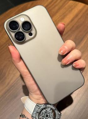 15裸感超薄0.3磨砂硅胶软壳适用苹果14pro手机壳iPhone13promax自带镜头膜15pro半透明保护套12p全包防摔简约