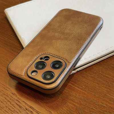 高级感复古皮纹适用iphone15proamx手机壳苹果16男款15商务16pro高档奢华13网红超火14pro新款14创意12pm防摔