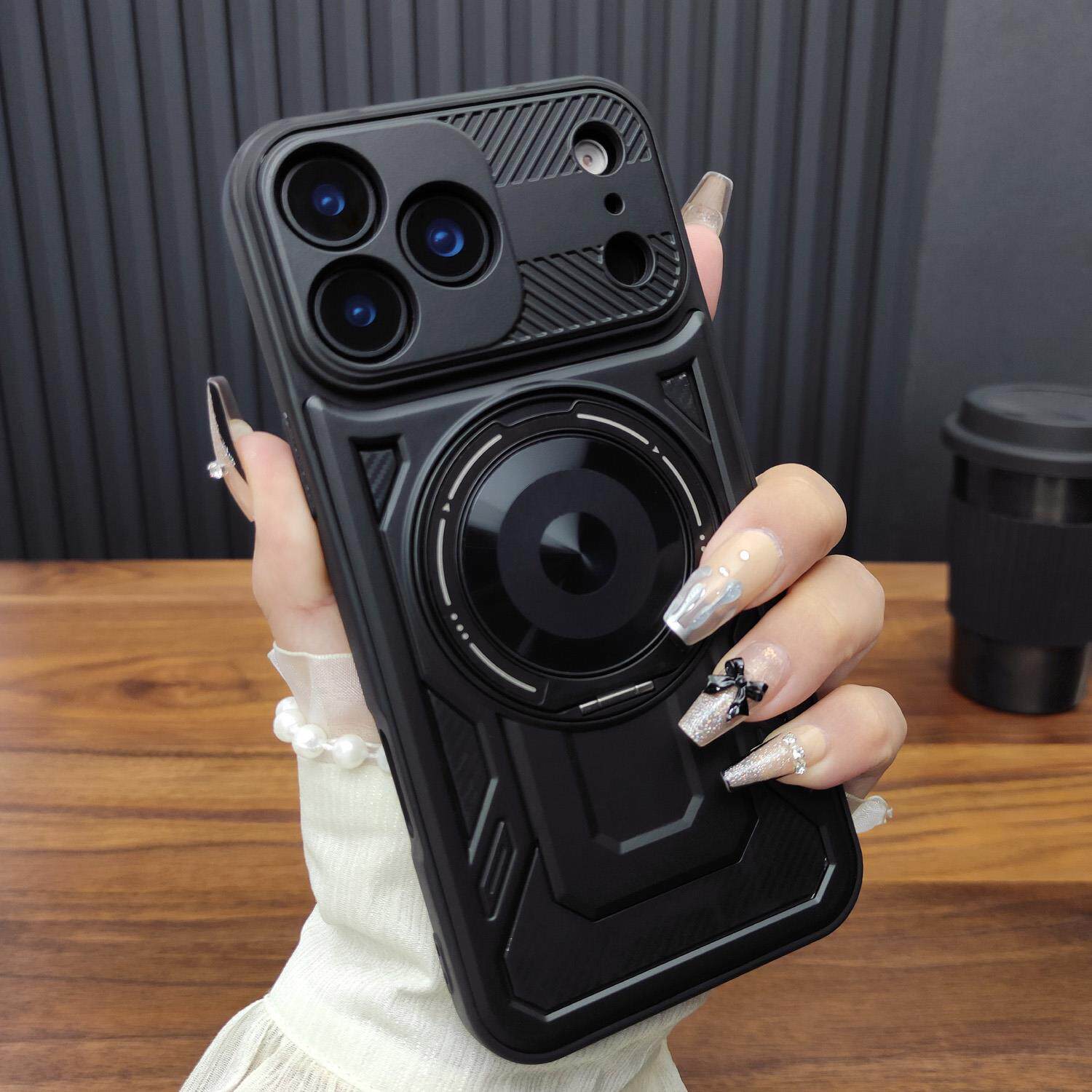 适用苹果17ProMax手机壳iPhone16旋转折叠支架15Plus磁吸充电14防摔硅胶13全包12保护套11新款中国红男生13壳