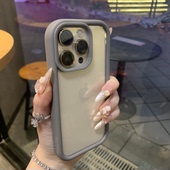 简约高级感纯色透明适用iPhone15promax苹果16手机壳新款 13pro磨砂边框14pro防摔12硅胶11男女款 15软壳保护套