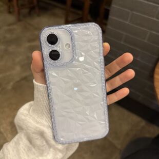 小红书同款闪闪钻石纹苹果16ProMax高级感手机壳适用iPhone14PM手机壳15promax软壳12Pro全包/x/x保护壳11pm