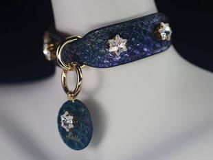 宠物项圈猫狗华子钻雪纳瑞灵缇犬脖圈遛狗高端定制SM项圈纯手工