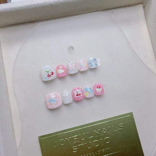 ins儿童新款美甲手工蝴蝶结