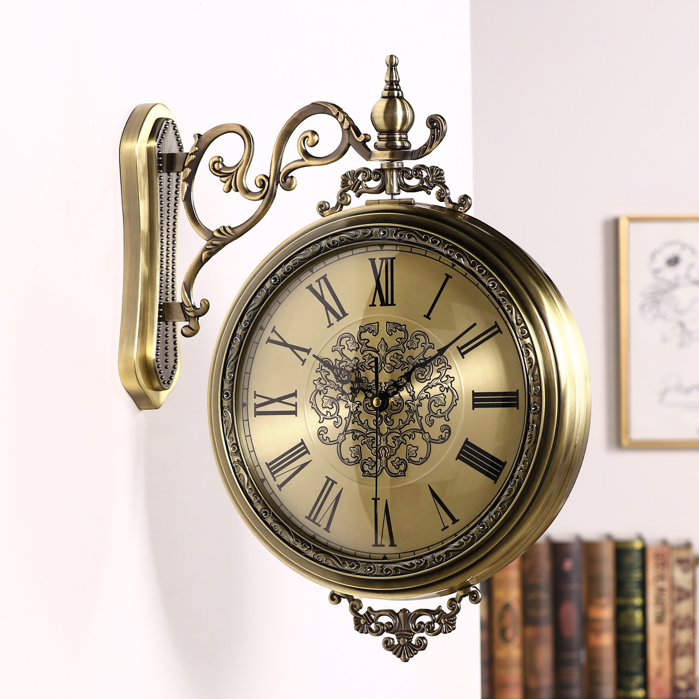 胡桃木钟表挂钟客厅时钟挂墙实木2025新款简约大气高级感装饰挂表,家居饰品,挂钟,淘宝优惠券,粉丝福利购,淘宝优惠卷