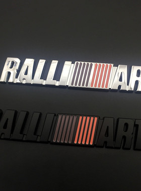 适用三菱个性车贴翼神菱帅EVO 改装RALLIART车标金属车身贴中网标