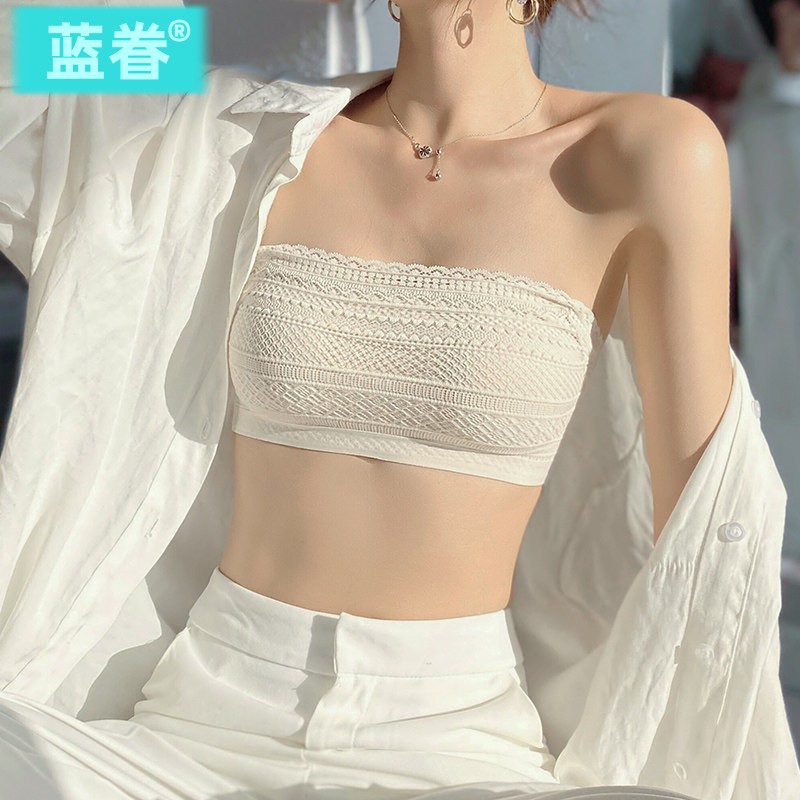 无肩带防滑抹胸内衣女小胸聚拢夏薄款婚纱礼服隐形裹胸防走光文胸