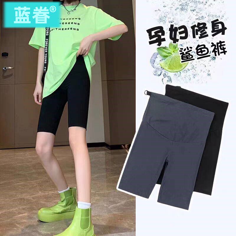 2025新款孕妇短裤鲨鱼裤子不勒肚子外穿薄款安全裤打底裤春夏季