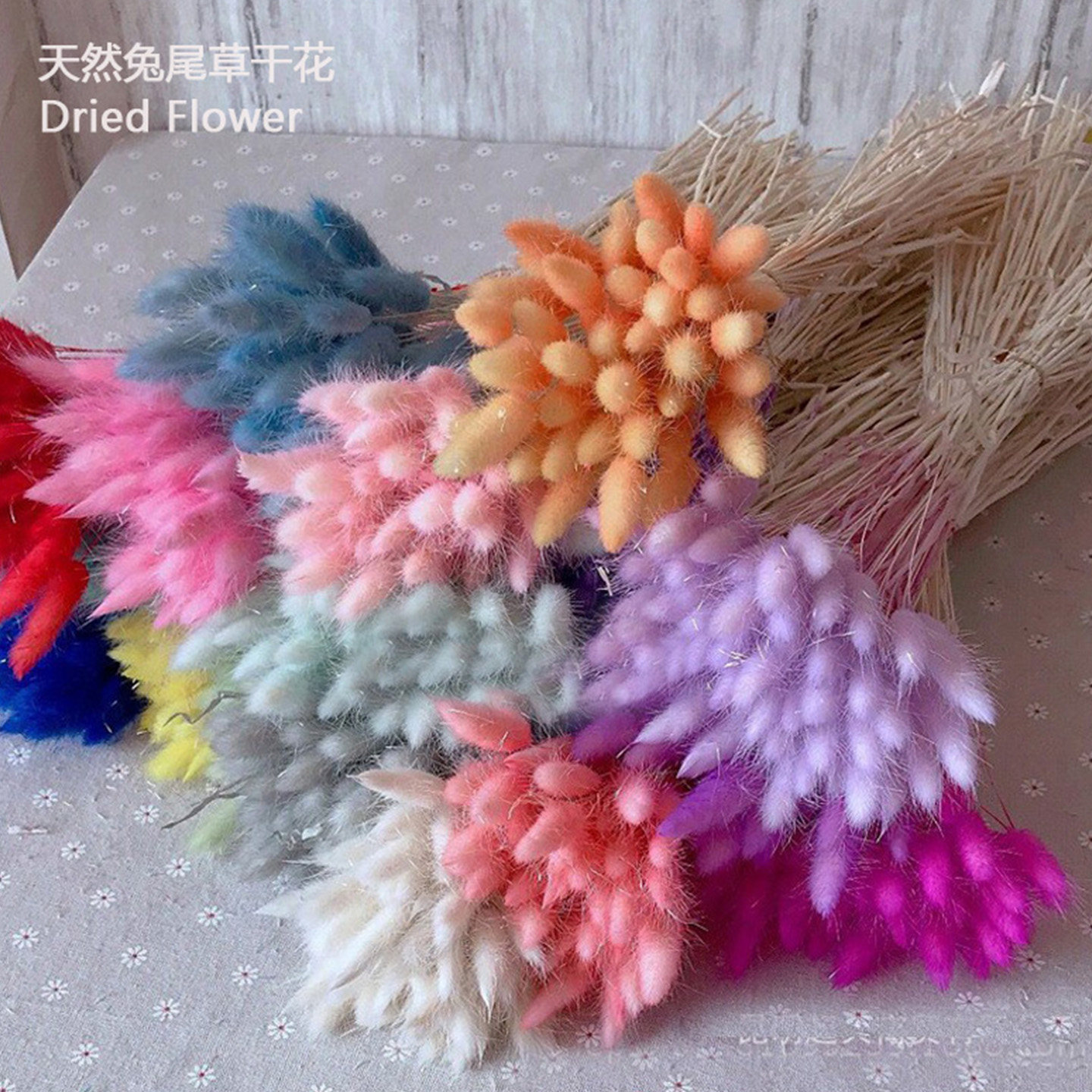 兔尾草干花包混搭花束天然ins狗尾永生浮油花材料客厅桌面装饰物