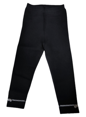 小黑托昵秋冬中大童女童加绒打底裤