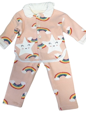 妈咪印象秋冬季女童加绒家居服套装