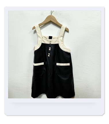 安米莉秋冬女童皮裙背心裙