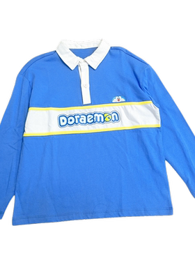 多拉a梦秋季男童中大童polo衫长袖T恤