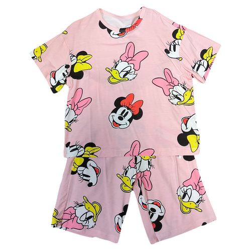 清仓迪夏季女童莫代尔家居服套装短袖中裤2件套
