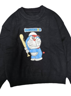 多拉a梦秋冬男童中大童针织衫毛衣