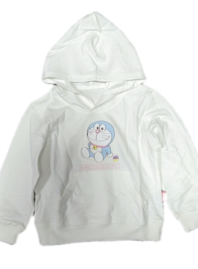 多拉a梦秋季男童女童纯棉连帽卫衣
