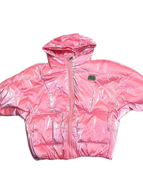 abc秋冬男童女童蝙蝠袖羽绒服中长款