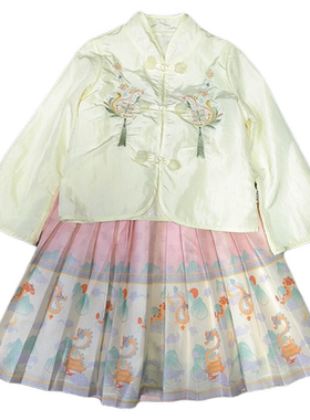 秋季女童中大童马面裙套装