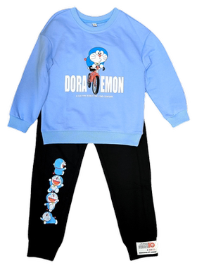 多拉a梦秋季男童女童中大童套装