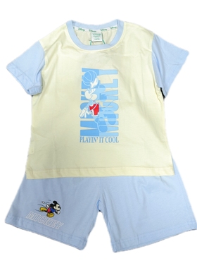 迪夏季男童套装短袖T恤短裤两件套