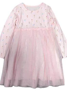 秋款女童甜美长袖连衣裙公主裙纱裙