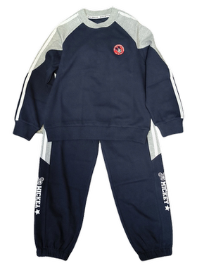 迪秋季中大童男童套装拼色卫衣卫裤2件套