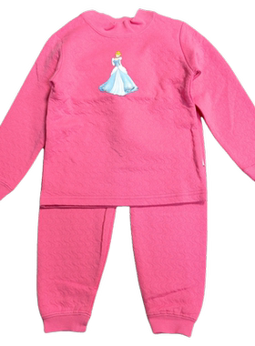 清仓迪秋冬女童半高领家居服套装