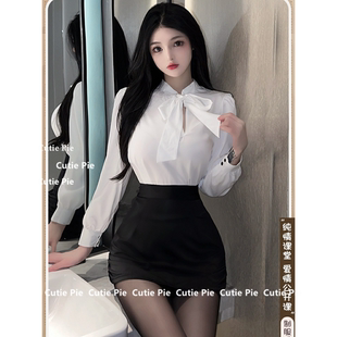 cutie：性感ol女秘书制服睡衣透明内衣套装 衣服少女 黑丝酒吧大码