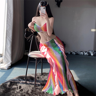 cutie 内衣美人鱼cos包臀长裙性感睡衣制服夜店酒吧彩色裙睡裙女