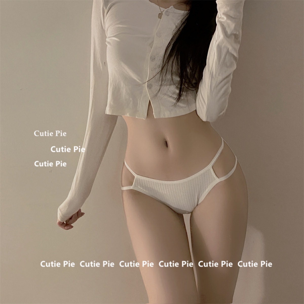 cutie：华夫格性感镂空内裤女士低腰纯棉裆透气舒适少女三角女
