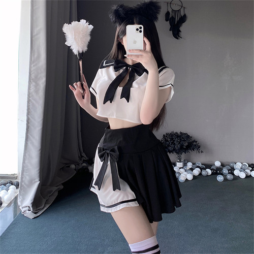 cutie：网红学院风性感学妹jk超短裙制服睡衣甜美可爱性感套装女