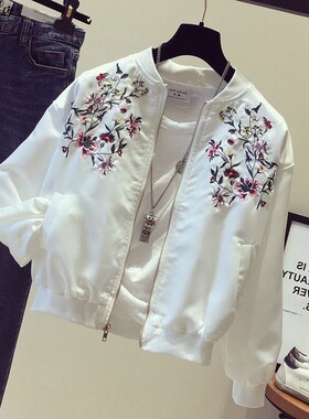 棒球服新款韩版宽松刺绣学生短款外套女原宿风百搭春秋季上衣