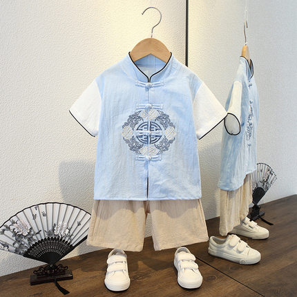 男童汉服薄款夏季男孩中式古装2026新款国风套装儿童夏装帅气唐装