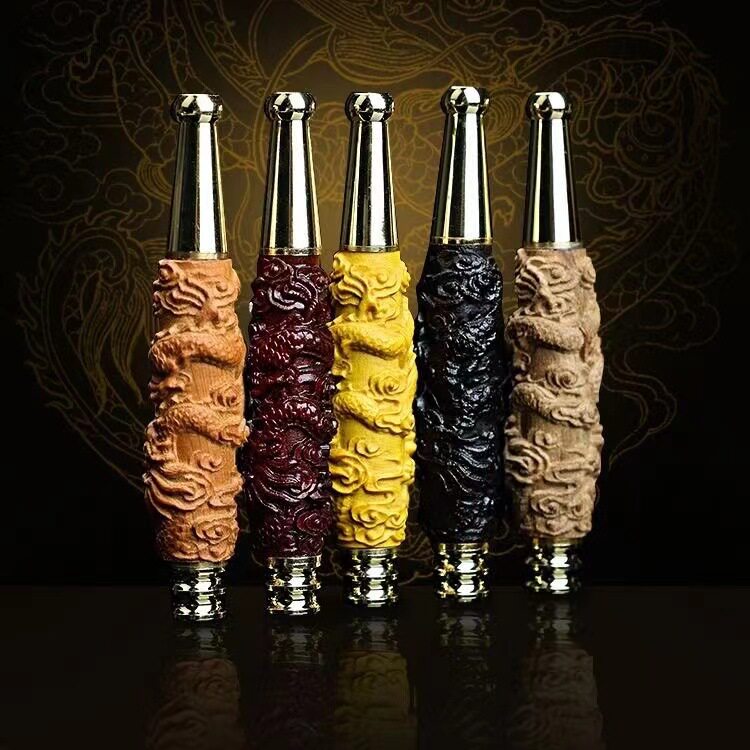 黑檀木雕刻雕龙烟嘴净烟器循环过滤型雕刻烟嘴过滤烟嘴