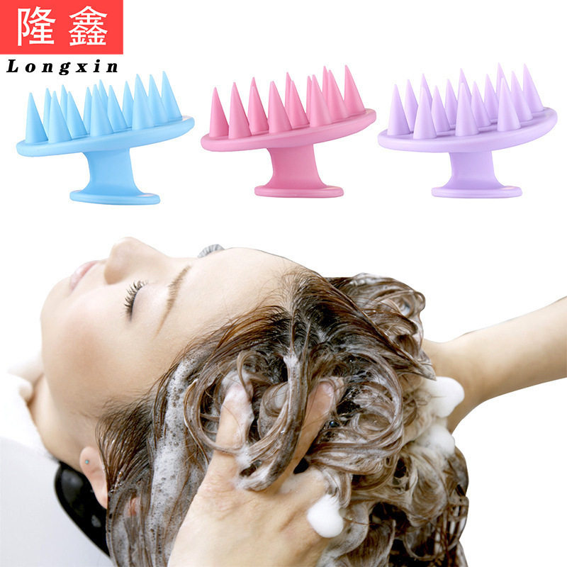 厂家硅胶洗头刷柔软洗发刷家用清洁梳按头皮梳美发刷子跨境