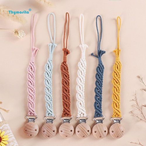 手工编织奶嘴链ins风布艺